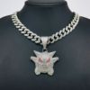 Trend pendant, cartoon golden silver metal chain, European style