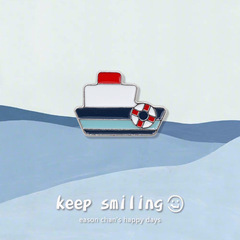 卡通小船個性創意胸針羅一舟同款合金徽章原創百搭防走光扣針配飾