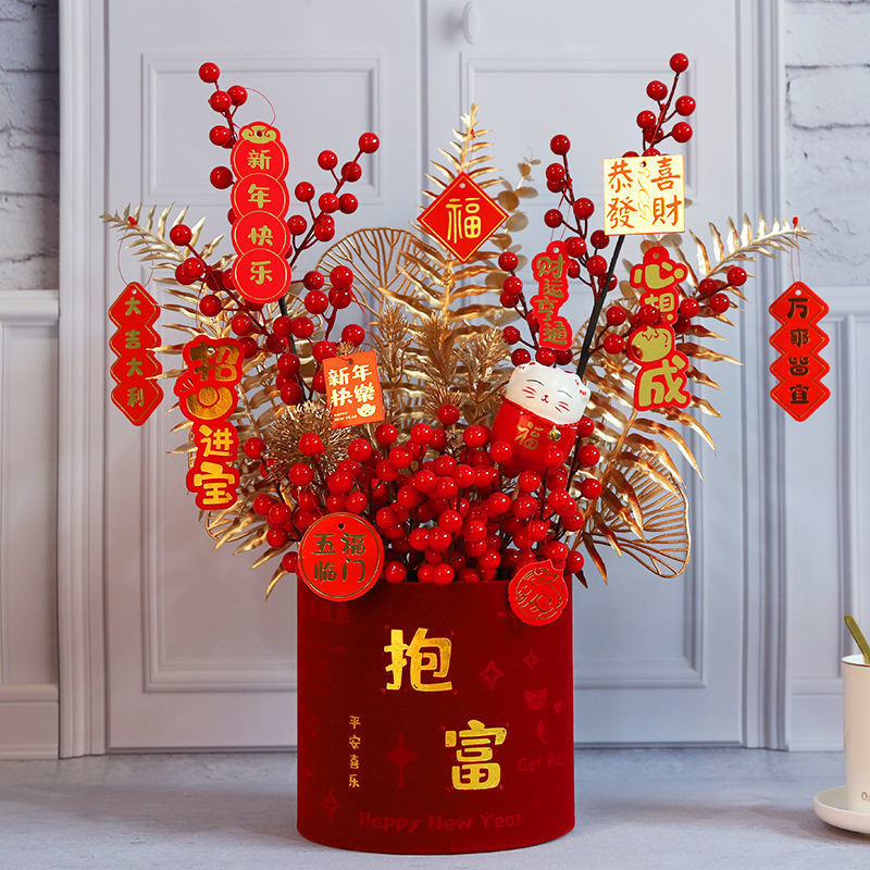 2025 Año Nuevo Festival de Primavera barril decoración al por mayor decoración decoración fruta rica decoración de Año Nuevo diseño de escritorio de casa de primavera