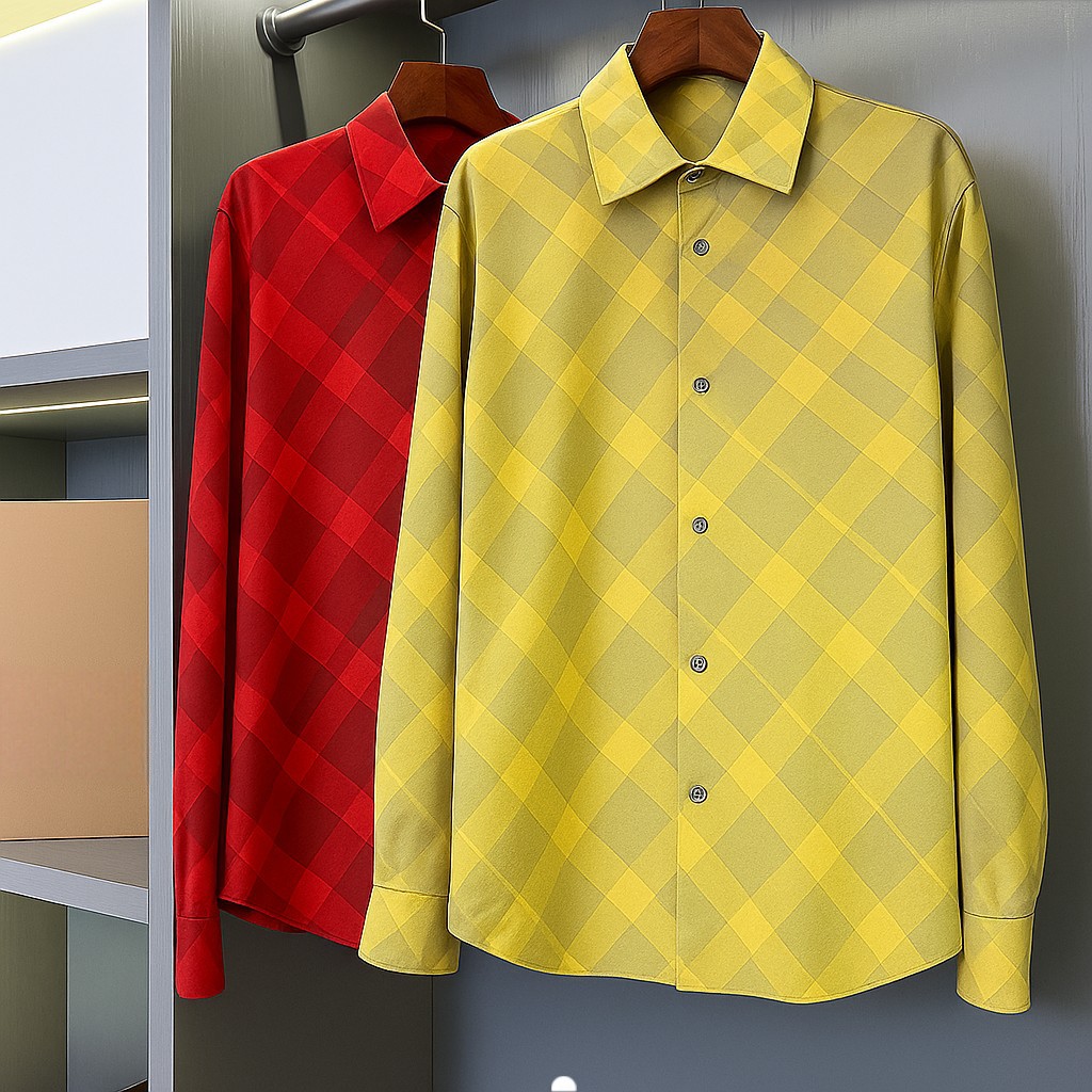 BBR棉府绸女士斜纹大格衬衫BUR新款格子休闲免烫抗皱格纹衬衣外套