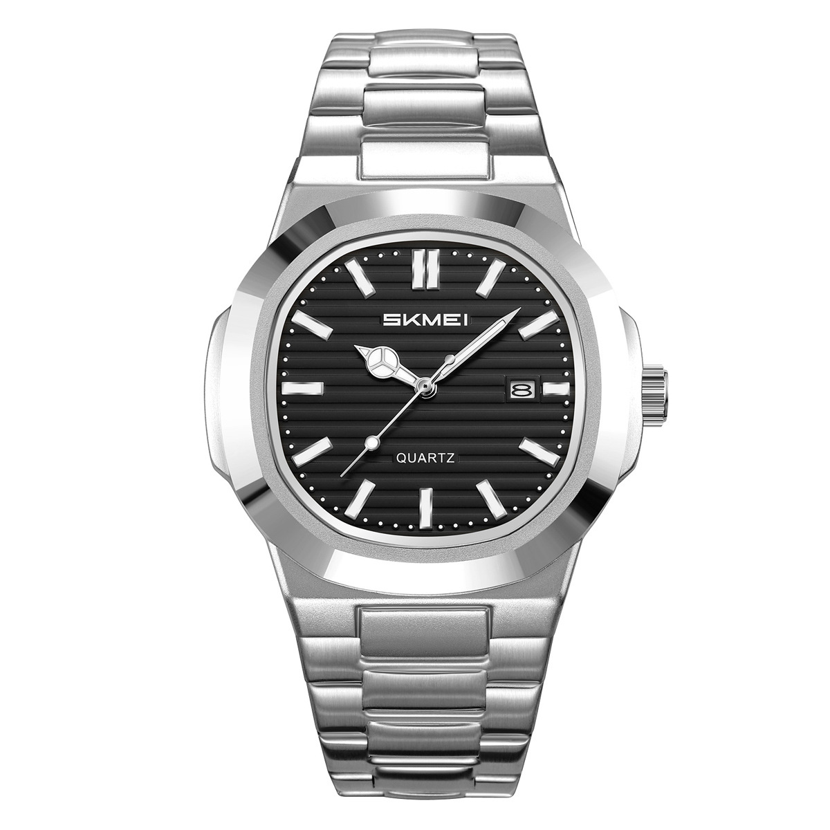 Momento de reloj de hombre de negocios de línea de acero nocturna calendario relojes de cuarzo relojes de comercio exterior transfronterizos fabricantes de reloj al por mayor