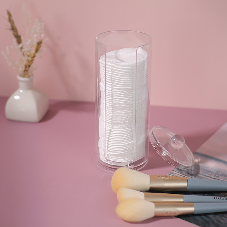 亚克力防尘化妆棉收纳盒化妆品收纳棉签收纳梳妆台桌面化妆棉片盒