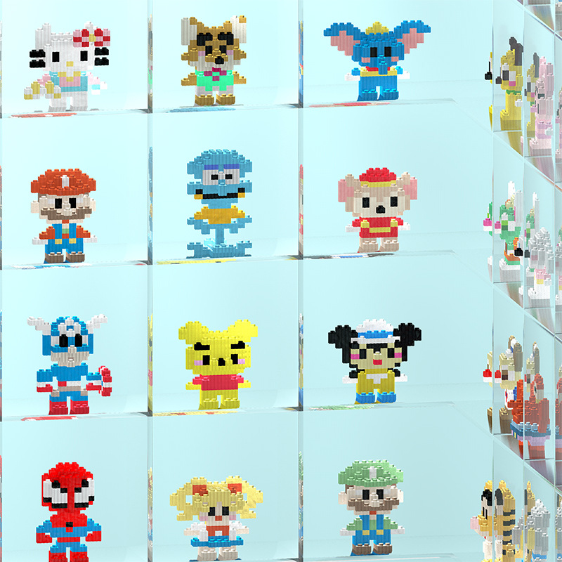 Compatible transfronterizo muñeca de dibujos animados creativos de Lego, pequeñas partículas, juguetes educativos ensamblados, bloques de construcción, regalos para estudiantes al por mayor