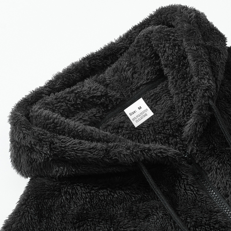 Herren Kapuzenstrickjacke Aus Doppelseitigem Samt Mit Reißverschluss_voghion.com