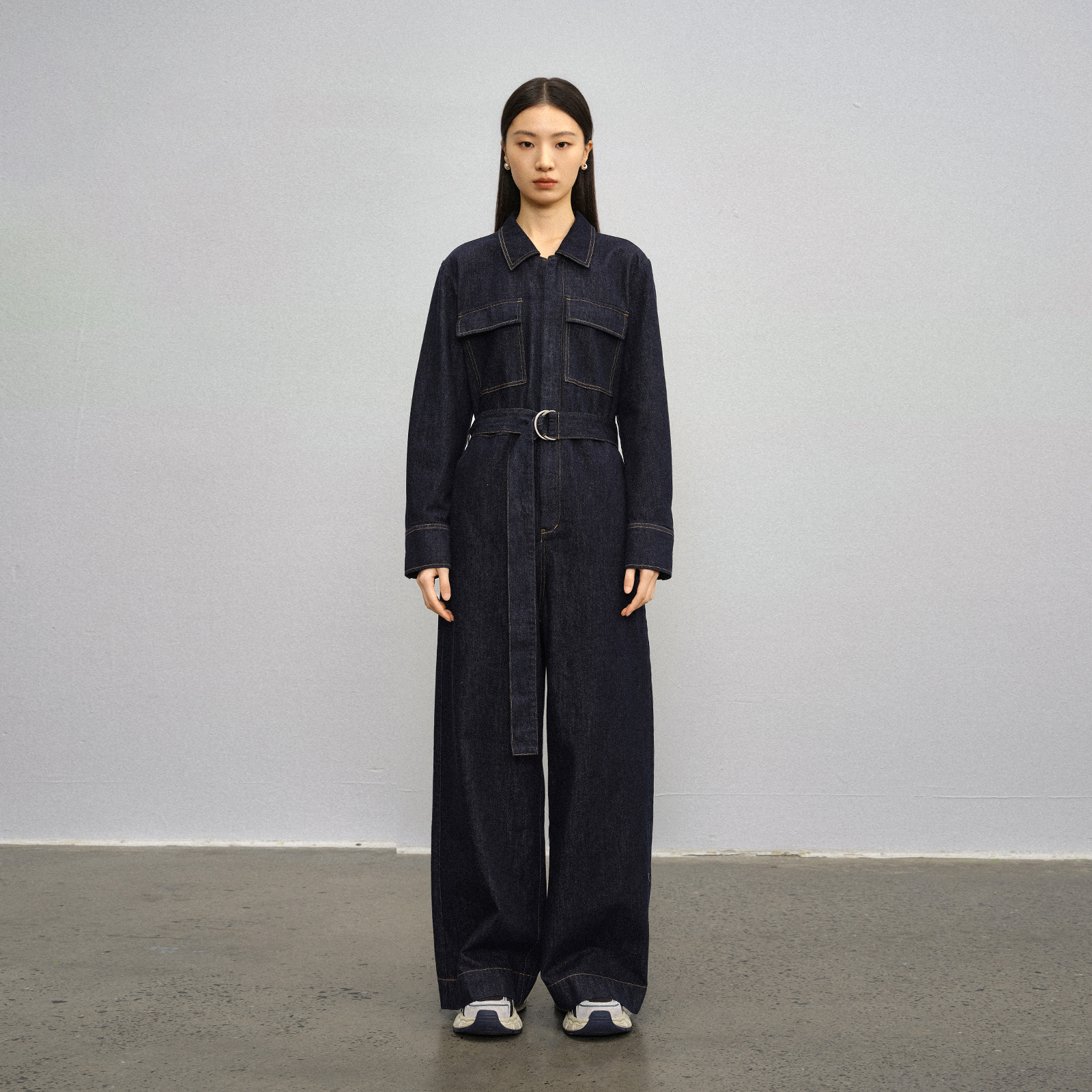 2026 Spring New Arrival Women's Long Pants Jumpsuit Set, Retro Denim, Casual, Fashionable, Comfortable, and Simple Denim Outfit