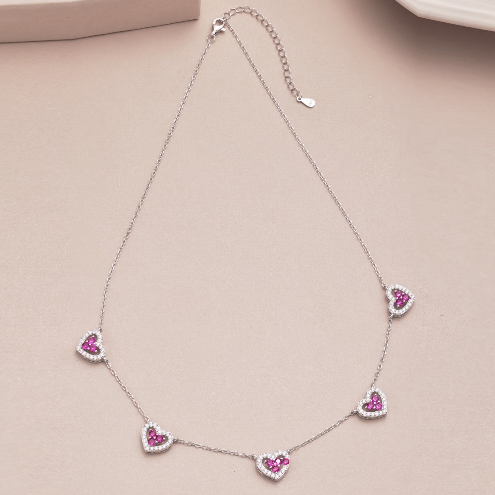 9g Weight 925 Sterling Silver Pendant Material Zircon Inlay Material Necklace Classification 925 sterling silver Chain Material 1 Piece Quantity Casual Occasion 925 Sterling Silver Material Heart Shape Pattern Women's Gender Diamond Design Simple Style Style 1 Piece 925 Sterling Silver Heart Shape Zircon 925 Sterling Silver Necklace 10