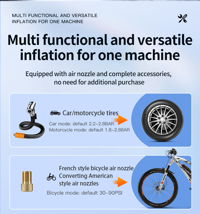 【Ys01】Cross-Border Car Air Pump, Wireless Portable 12V High-Power High-Pressure Automatic Inflator for Vehicles