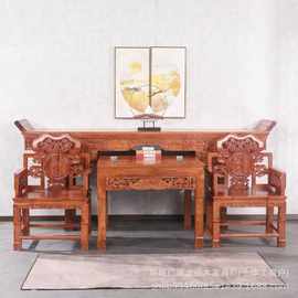 老榆木中堂六件套供桌条几香案家用佛台堂屋八仙桌农村仿古供桌