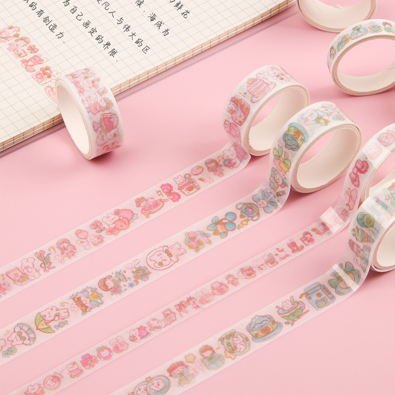 Cinta de papel traje colorido lindo hecho a mano del corazón del estudiante cuenta pegatinas decorativas DIY material pegatinas