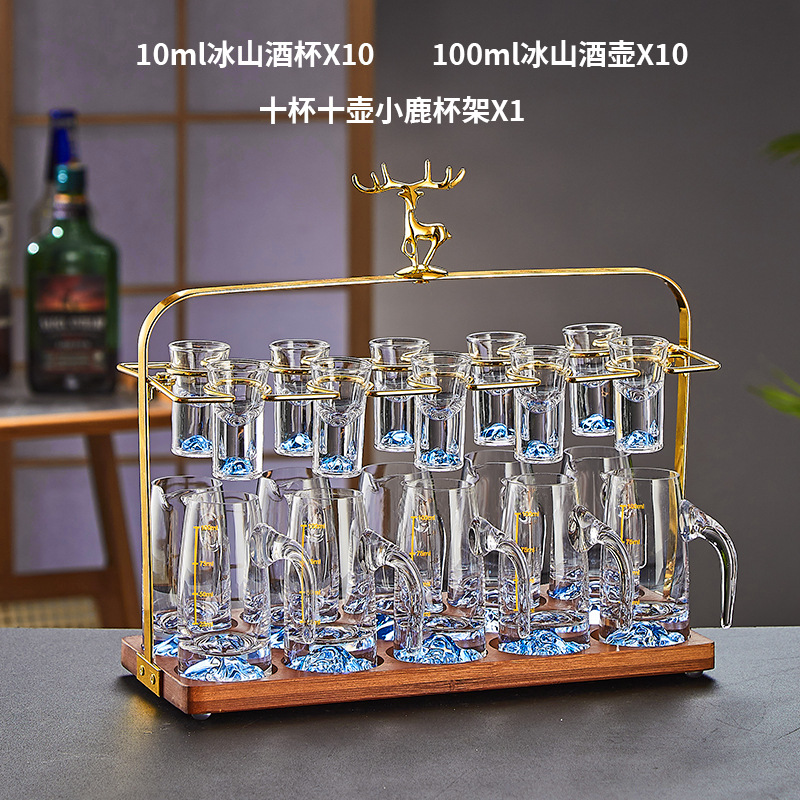 Foil de oro de gama alta taza de licor conjunto casero de alto nivel licor ligeramente lujoso de alto grado licor taza de bala de licores un sorbo de taza