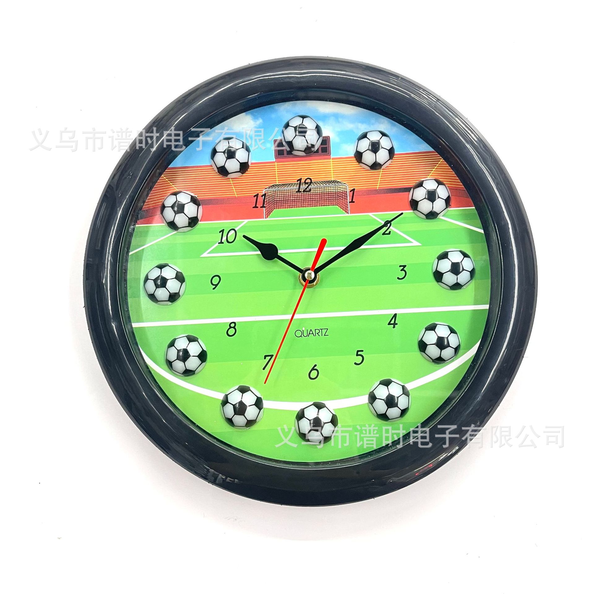 球类钟立体足球圆形塑料挂钟世界杯创意钟厂家直销