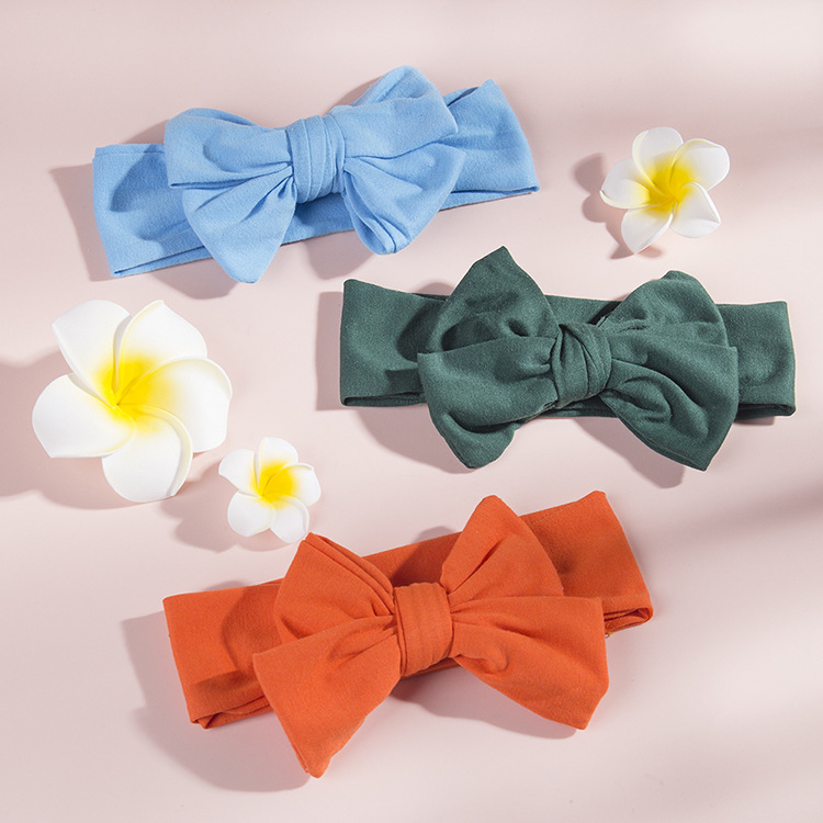 Children's Solid Color Double Bow Headband display picture 19