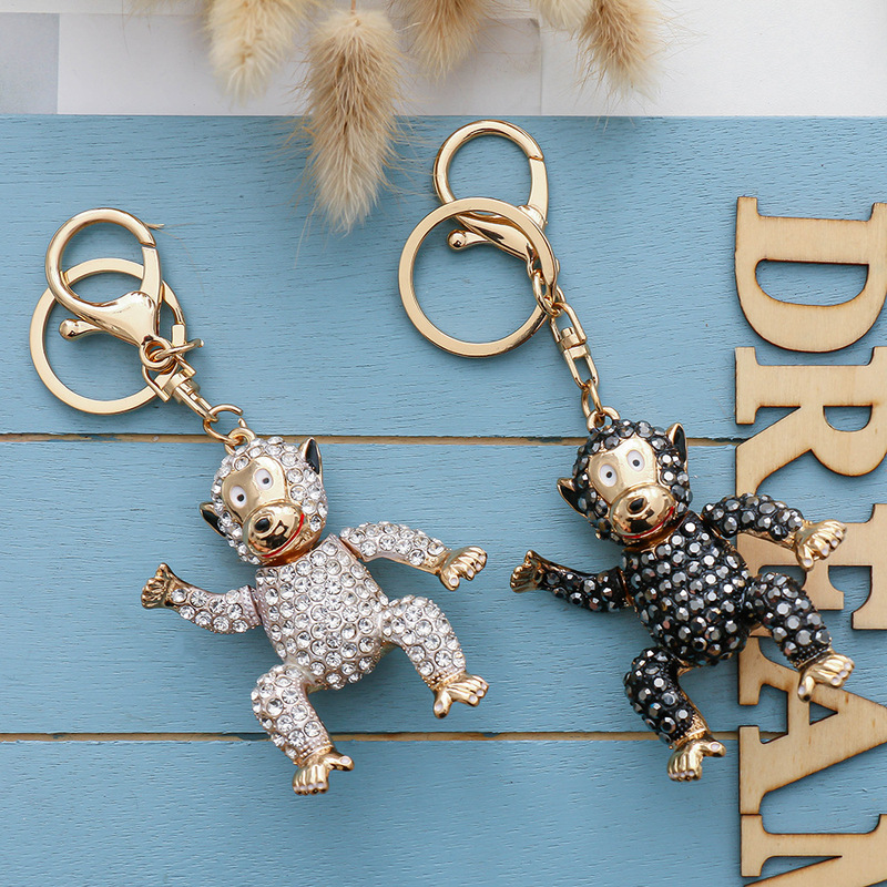 New key pendant diamond gorilla keychain creative auto parts cross-border small gift manufacturers wholesale