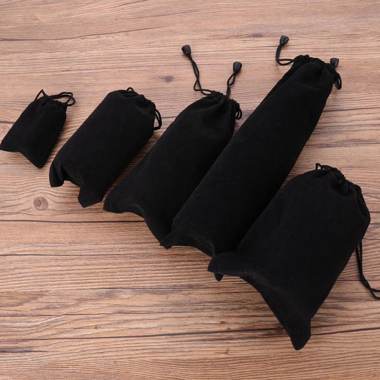 5*16 Beauty Bar Gift Bag Velvet Drawstring Bag Printable LOGO Velvet Bag Small Black Drawstring Bag