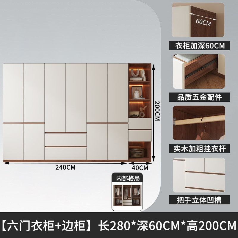 Fábrica directa armario de madera sólida dormitorio doméstico colgante completo sin instalación simple puerta abierta gabinete conjunto ligero image 15
