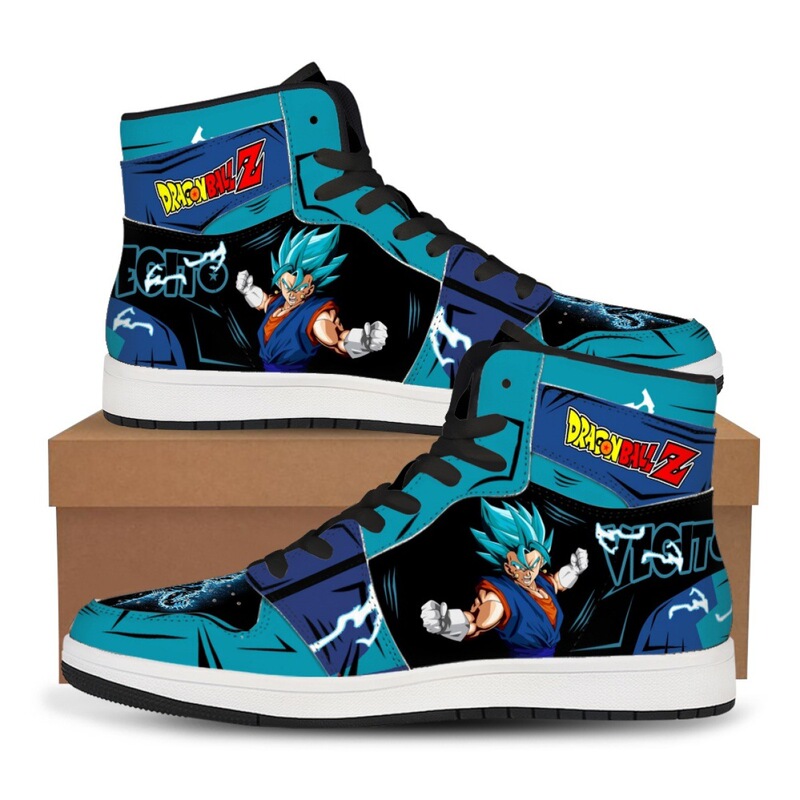 Anime Dragon Ball Basketball High-Top Casual Shoes Son Goku Trendy Unisex Lace-Up Pu Sneakers Starting from One Piece