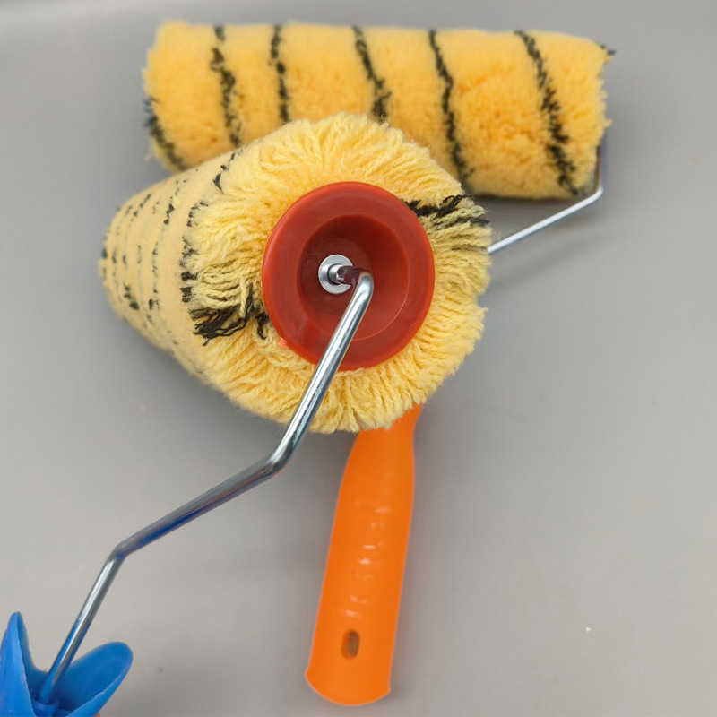 9 pulgadas gruesas cepillo de barril de pintura de látex de piel de tigre de comercio exterior cepillo de barril mezclado de algodón de pelo largo