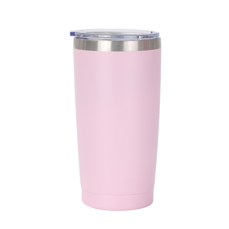 Amazon 20oz coche taza de coche de gran capacidad helado taza de vacío de doble capa de acero inoxidable cerveza paja taza de vacío
