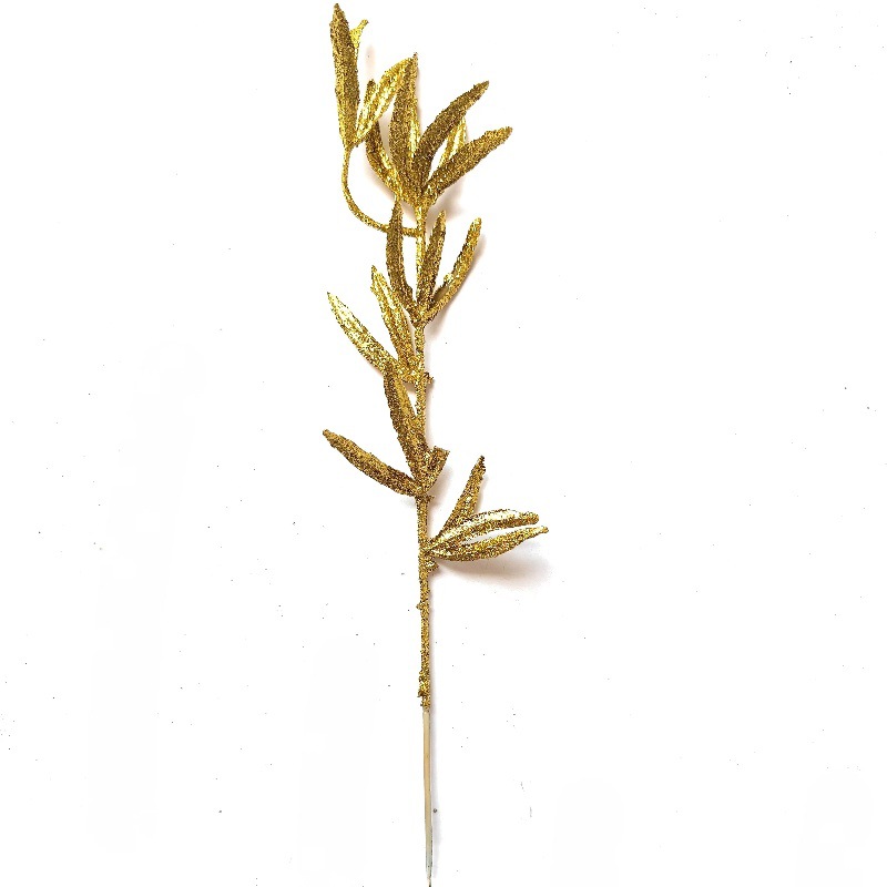S.A.S. nuevo fabricante directo transfronterizo Navidad decoración de simulación accesorios de plantas 37cm oro en polvo de bambú tridimensional