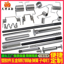 塑胶五金销钉销轴弹簧插销 夹子弹簧销钉销轴 胶件销钉转轴弹簧