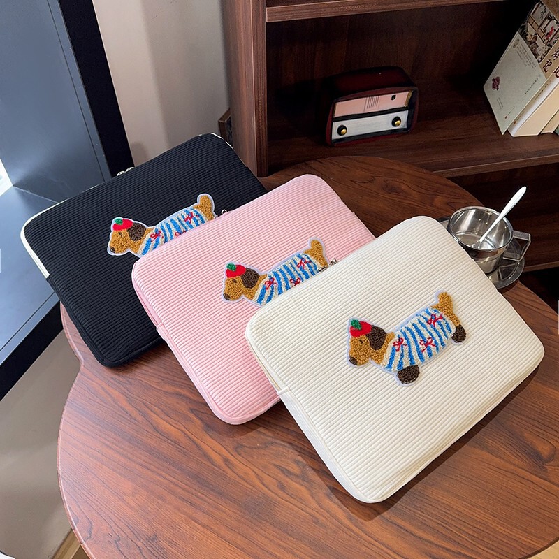 Korean-Style Ins-Style Solid Color Cartoon Tablet Storage Bag Laptop Sleeve 14/ 15inch Tablet Bag