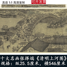 70YF张择端清明上河图全图十大名画国中堂字画客厅卷轴挂画装饰复