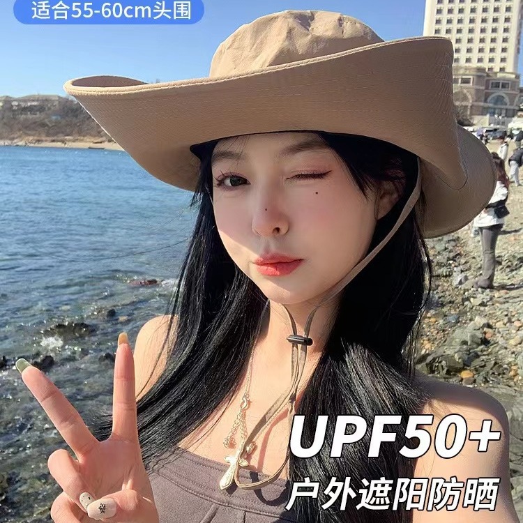 登山帽渔夫帽子遮阳防晒爬山装备男款户外登山夏季用品牛仔帽新款