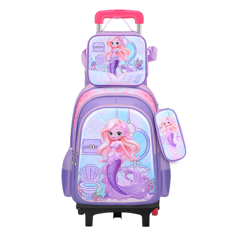 Nuevo tipo de bolsas de tirón de tres piezas de dibujos animados unicornio para niños mochila de espalda de gran capacidad para hombres