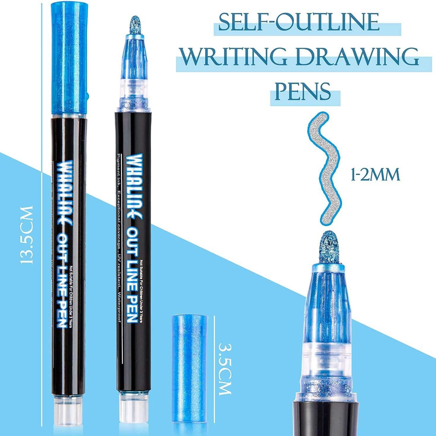 Fantasía doble línea de contorno de la pluma 8 colores 12 colores traje DIY resaltador pluma de contorno estudiante pintura pluma de marcado de dos colores