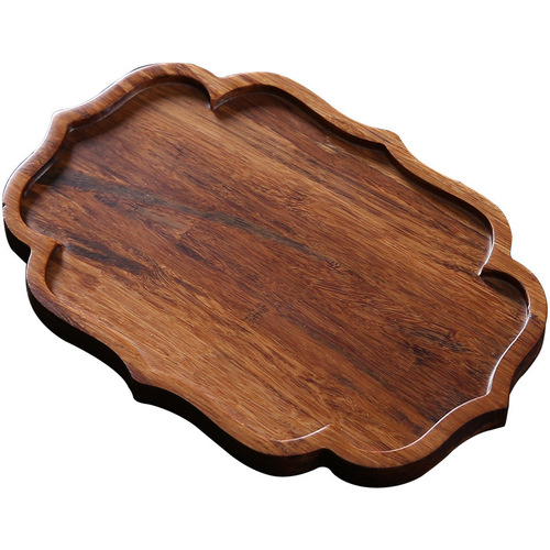 Bamboo Heavy Bamboo Small Dry Tea Tray Creative Oval Pot Holder Household Simple Tray Tea Sea Tea Ceremony Accessories