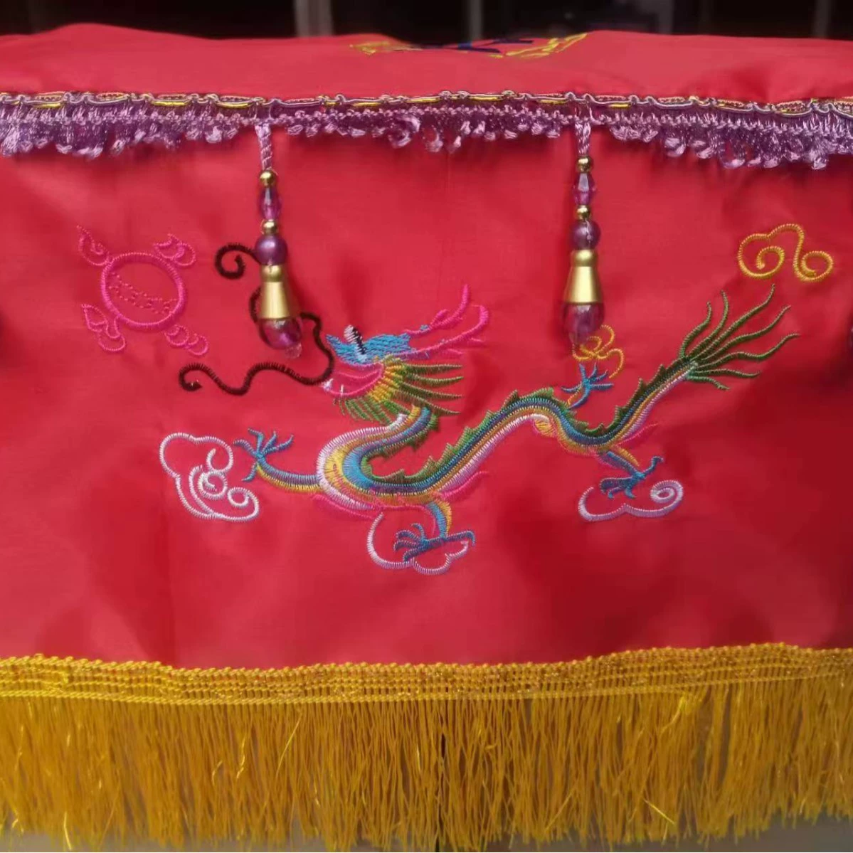 Новый пылезащитный и грязеотталкивающий чехол в стиле дракона и феникса для урны, защитный чехол, тканевый мешок, атлас, принадлежности для хранения в похоронном зале