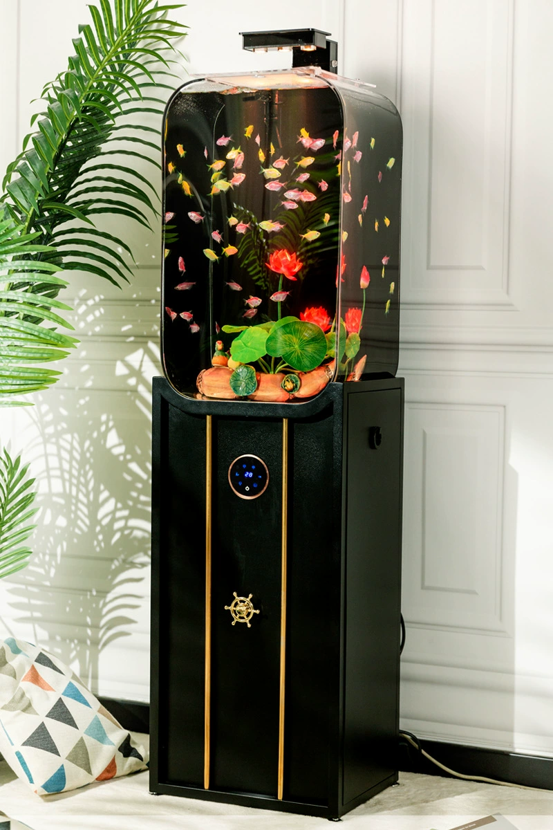 Haolong новый творческий чистый красный аквариум экологический пол гостиная аквариум Средний аквариум просмотр куб аквариум