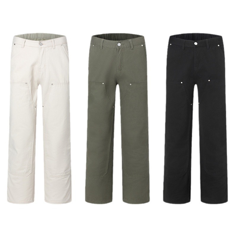 Xxbro ropa de hombre # primavera algodón puro verde militar mono de tala tendencia pantalones casuales rectos pantalones cleanfit