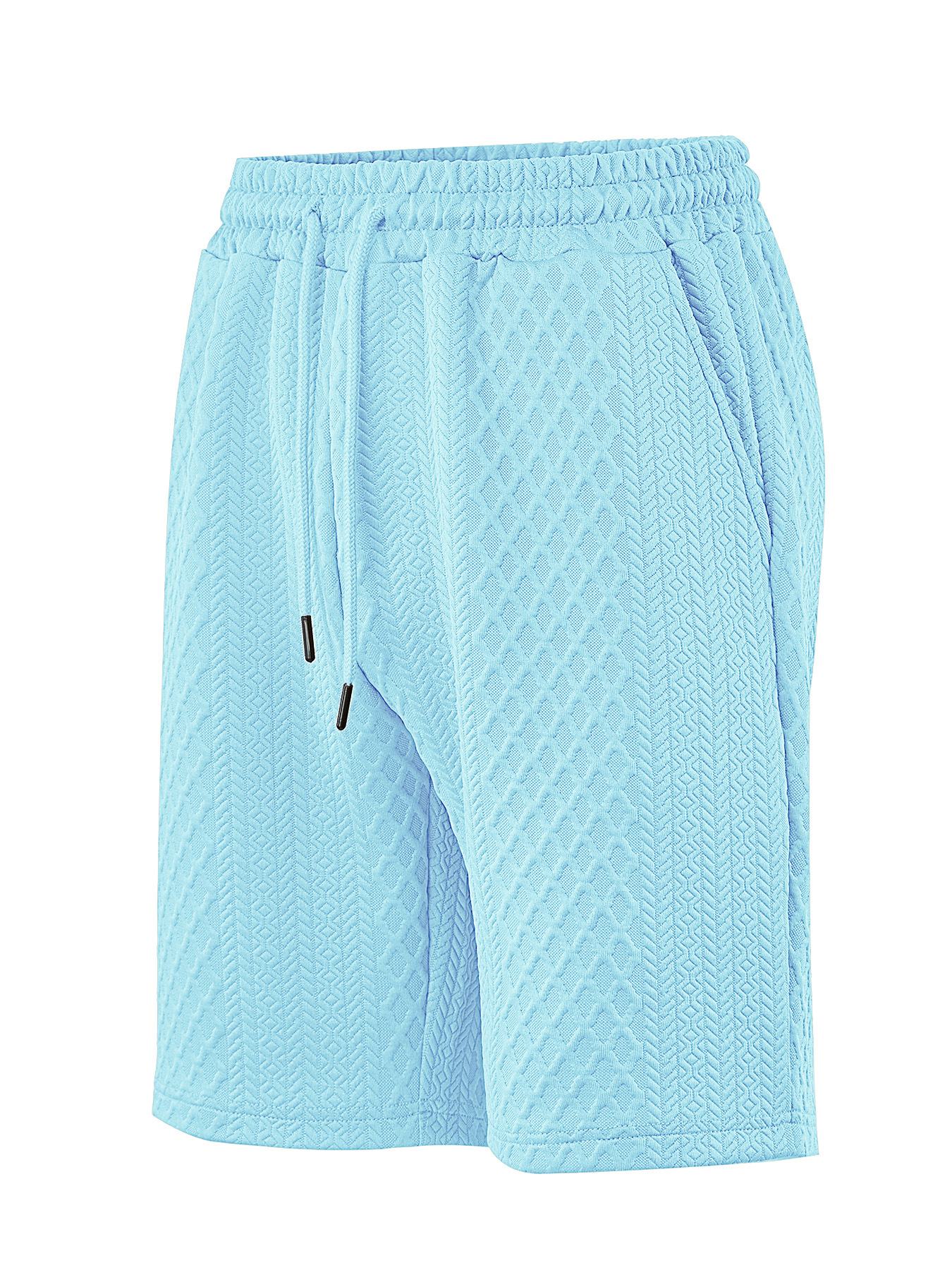 Pantalones cortos casuales de hombre de tela jacquard recta con cordón micro elástico suelto de verano TK de talla grande para hombre transfronterizo europeo y americano