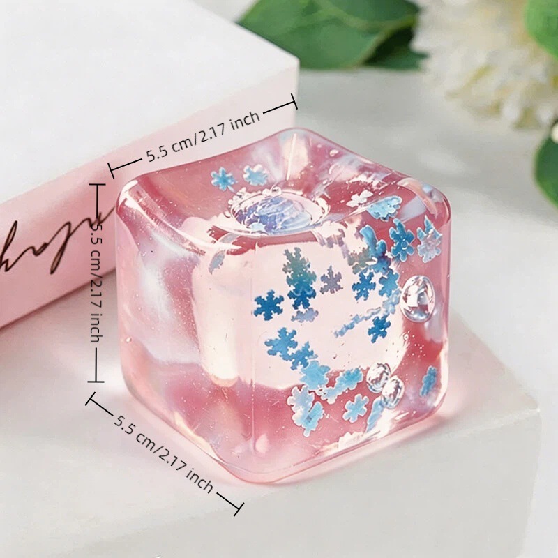 5.5cm snowflake ice cube-pink