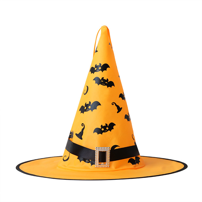 Halloween sombrero luminoso atmósfera diseño accesorios asistente sombrero decoración colgante impresión LED asistente bruja sombrero