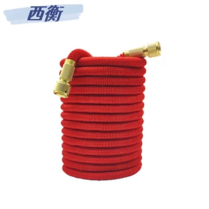 High pressure car wash water gun suit garden telescopic hose garden watering hose cross-border red