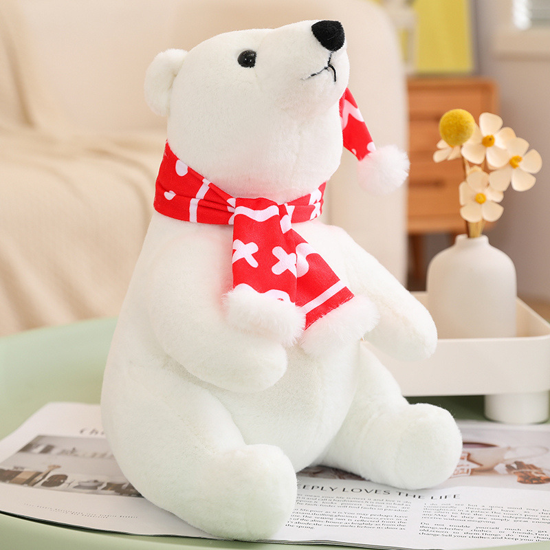 Adorable Navidad oso polar juguete muñeca marioneta muñeca de tela abrazar oso regalo infantil transfronterizo