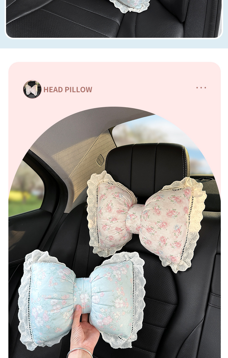 Car Headrest, Neck Pillow, Creative and Cute Car Cushion, Car Seat Pillow, Lumbar Support Set, Car Back Cushion