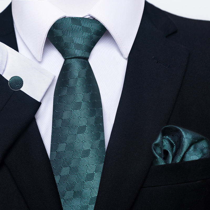 Paisley Men's Necktie Pocket Square And Cufflinks Gift Set_voghion.com
