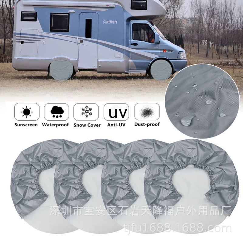 Golf - border - продающийся попер RV чехол для шины RV чехол колеса 210T четыре установлены черный серый