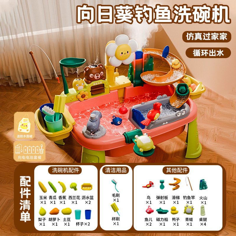 子供用食器洗い機のおもちゃ水循環電気ウォーターパークベビープレイハウスキッチン女の子の誕生日プレゼント|undefined