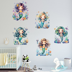 新款海底世界美人魚海草海星自粘牆貼畫客廳臥室兒童房裝飾KSA-17