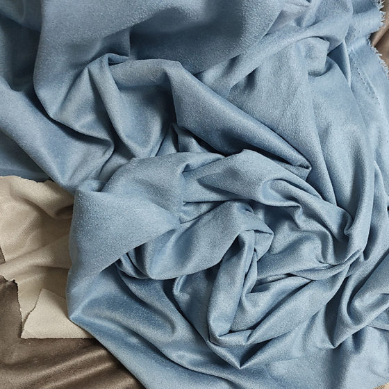 [Spot supply] frosted velvet encryption polyester knitted weft-knitted Suede single-sided sanding imitation leather clothing fabric