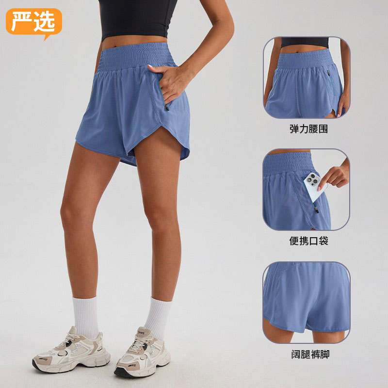 New Yoga Fitness Shorts Women Elastic High Waist with Pocket Women's Running Shorts Sports Quick Dry Athletic Shorts New Yoga Fitness Shorts Women Elastic High Waist with Pocket Women's Running Shorts Sports Quick Dry Athletic Shorts