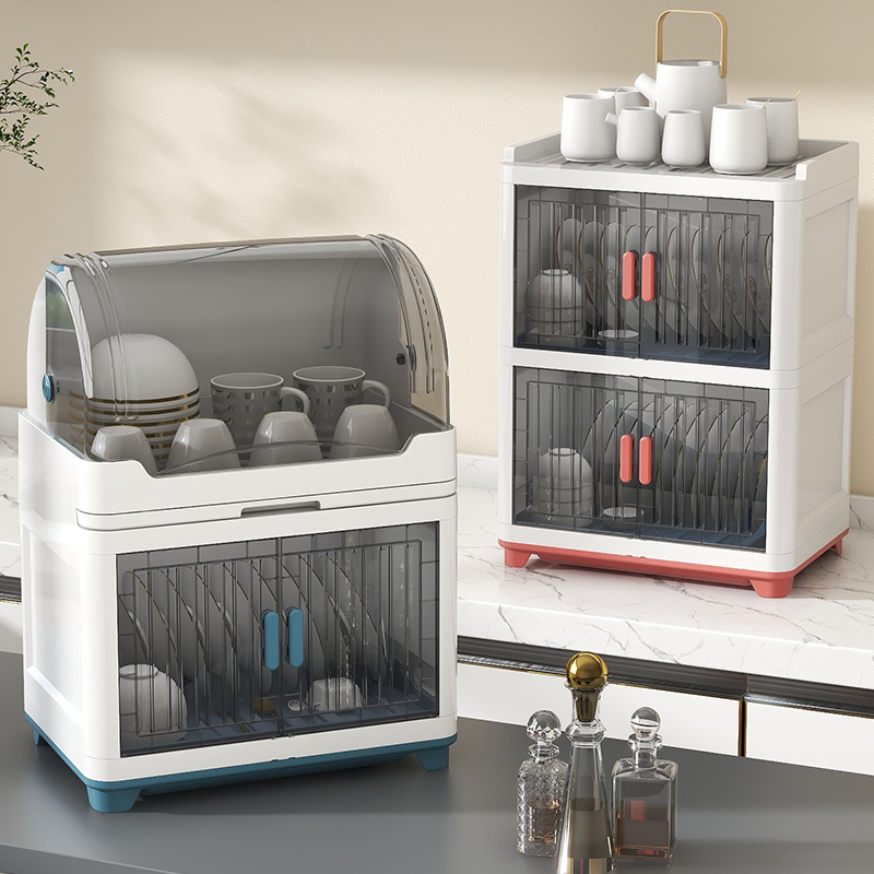 Escurridor de platos de cocina y estante de almacenamiento para palillos, escurridor de platos elevado, caja de almacenamiento de vajilla extraíble, estante de almacenamiento