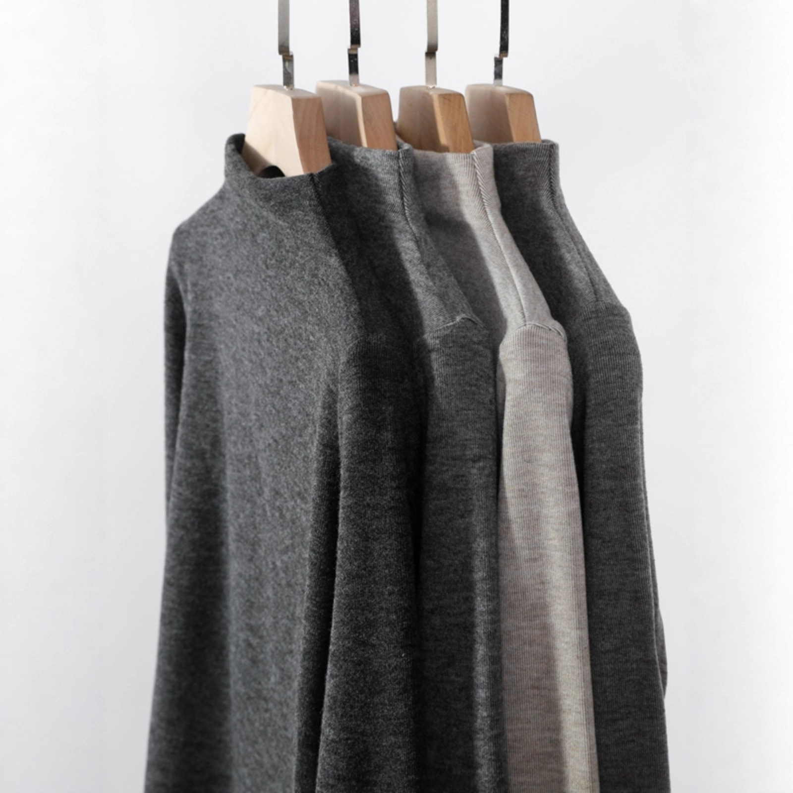 Thin fleece warm inner layer plus size long-sleeved base shirt women's autumn and winter new style German fleece semi-high neck slim fit t-shirt top