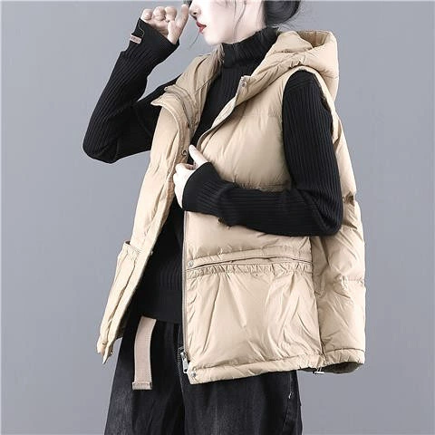 Жилет пуховый женский зимний женский пуховик женская новая верхняя одежда короткий жилет на утином пуху плоское озеро