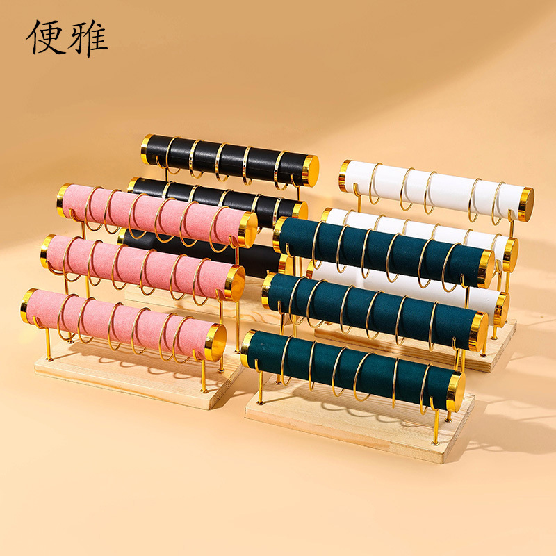 Cross-Border Gold Edge Bracelet Rack Bracelet Storage Rack Jewelry Rack Iron Jewelry Rack Trapezoidal Bracelet Bracelet Rack Bracelet Rack