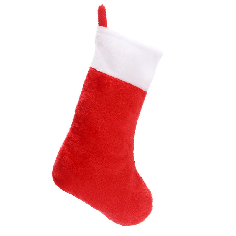 クリスマスの靴下は白い縁の赤い短い毛のクリスマスの靴下のクリスマスの装飾品のメーカーの直接販売の越境をかけることができます。|undefined